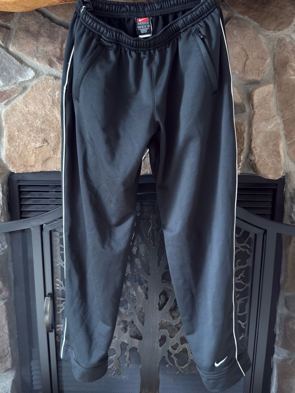 Nike Black Jogger Pants with White Side Piping